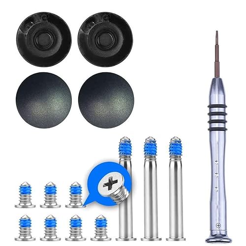 SLAUNT 4 Pack Rubber Feet and Replacement Bottom Case Screws Screwdriver Kit Set Compatible with Mac Book Pro 13" 15" 17" A1278 A1286 A1297 (Not