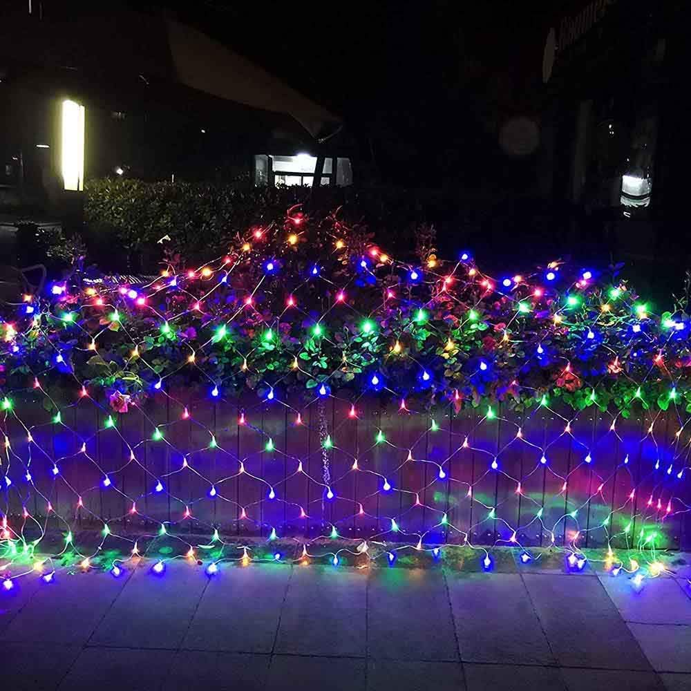 2 PACK Battery Net Lights - Outdoor Waterproof Garden Light, 200 LED Tree String Light with 8 Modes, Mesh Curtain Lights for Garden Patio Yard
