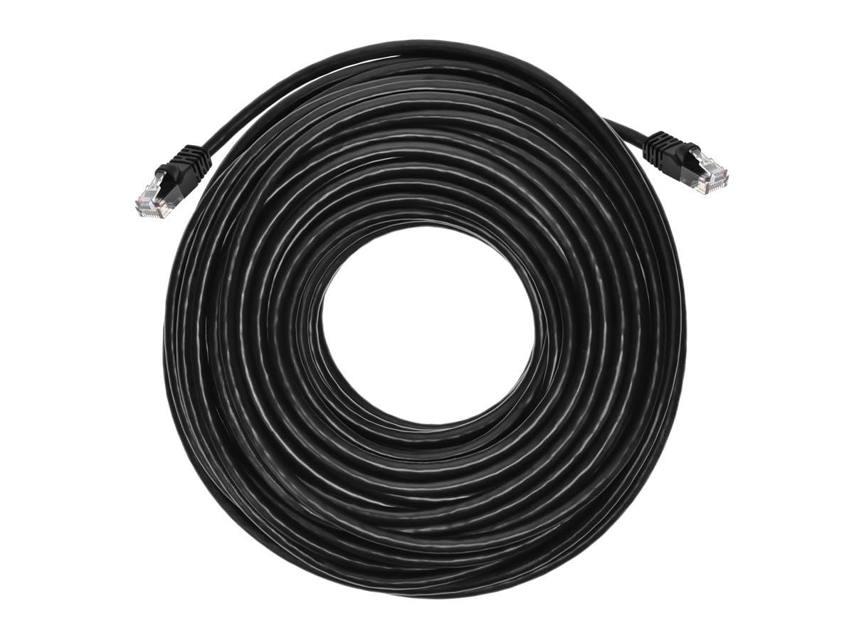 Monoprice Cat6 Ethernet Patch Cable - Snagless RJ45, Pure Bare Copper, 550MHz, UTP, 24AWG, 100 Feet, Black - Fullboot Series