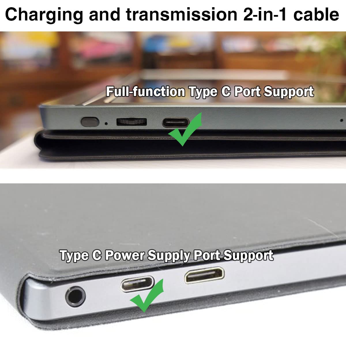 240W USB 3.2 Gen 2X2 Display Monitor Link Data Transfer Video Cable for Lepow Z1 15.6 In, InnoView, ASUS ZenScreen, KYY, Cocopar, Arzopa, AOC