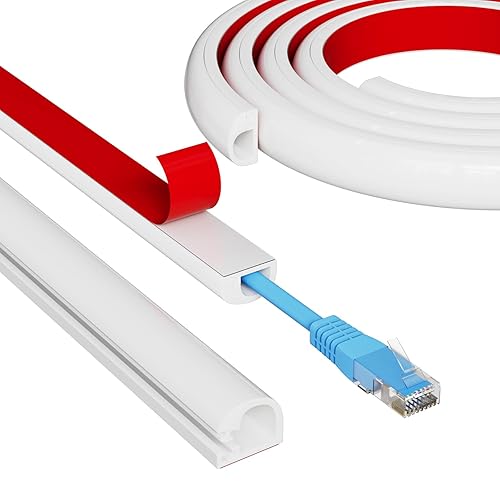 39" Side Open One Cord Hider (<1/4") for Wall Mounted Tv,Extension Flexible Cable Cover to Hide Conceal Cords Along Wall,Wire Raceway Management Cable