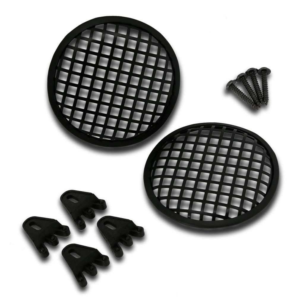 Pyramid 5" Waffle Speaker Grill with Bracket, Universal Car Audio Speaker Grill Cover, Durable Metal Mesh Protects 5 Inch Speakers, Includes Mounting
