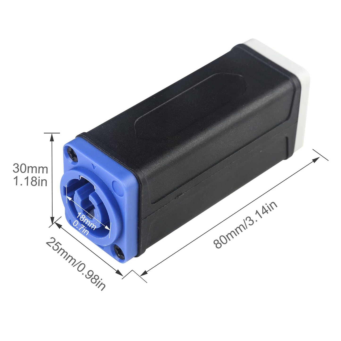 MAD OWL 2 Packs Powercon to Powercon Male and Female Powercon Connectors Extension Adapter 13 AWG, Male and Female Powercon Jack Powercon in Connector