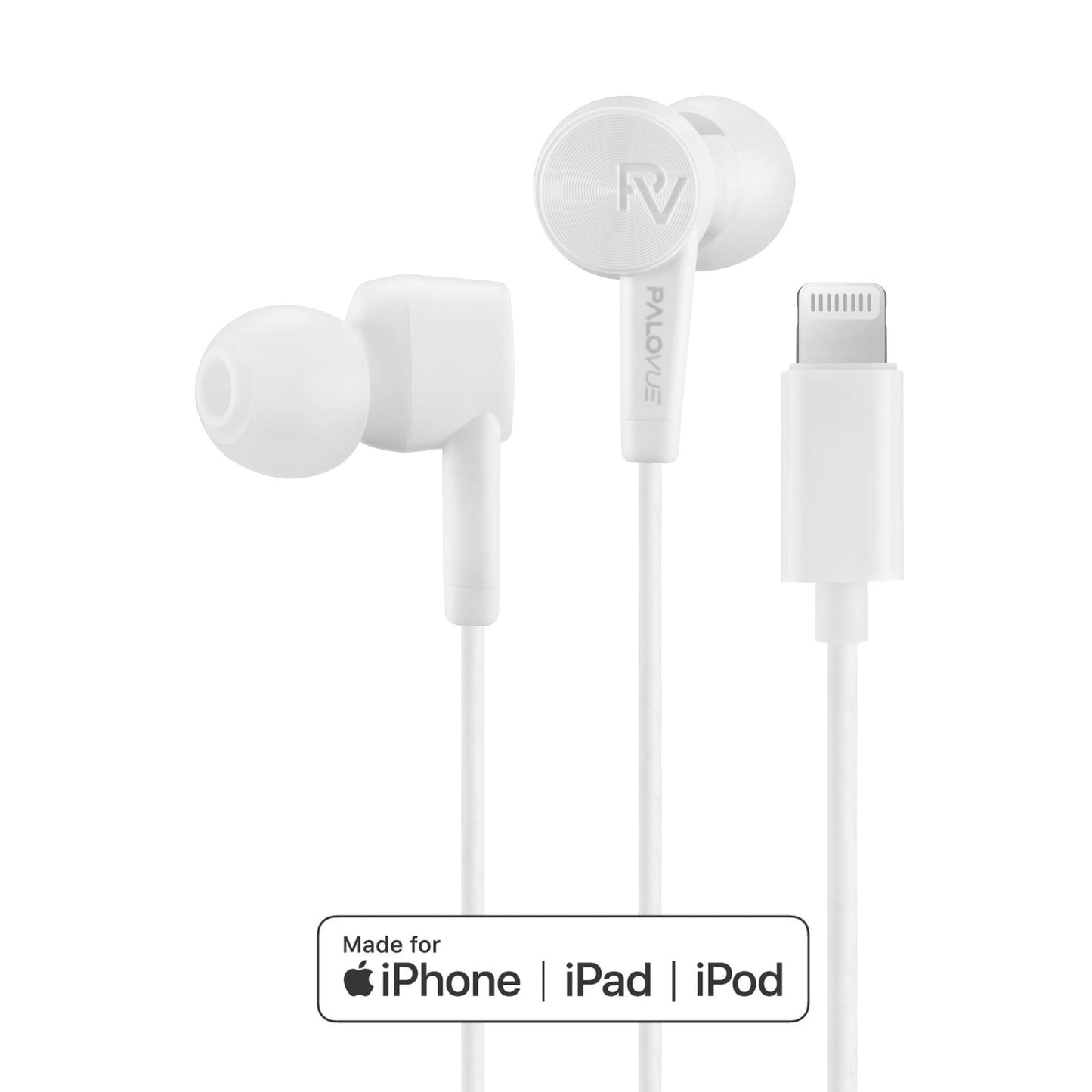 PALOVUE Lightning Headphones Earphones MFi Certified with Microphone