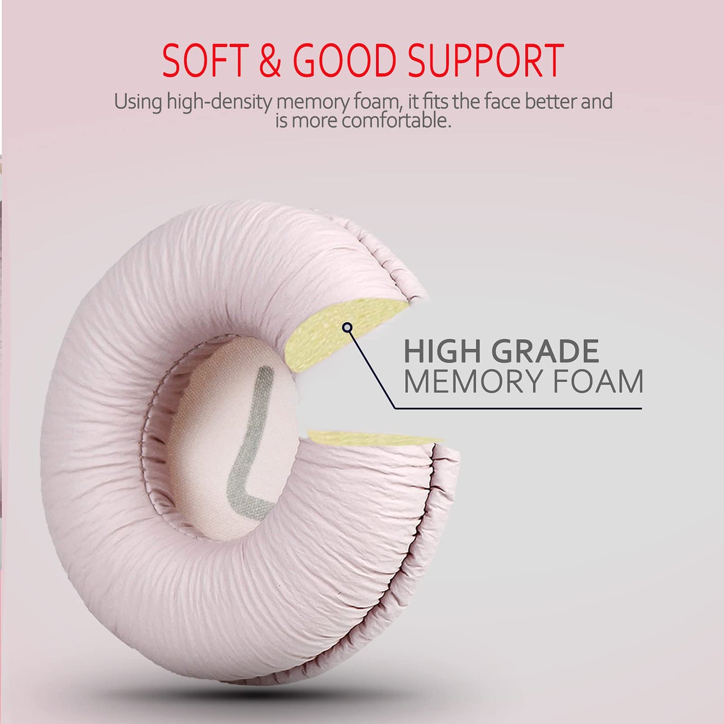 Professional Replacement Ear Pads for JBL Tune 600BT/T500BT/T450BT, Panasonic Technics RP-DJ1200/1210, Logitech H390/H530 On-Ear Headphones, by Krone