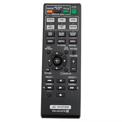 RM-ADU078 Replacement Remote Control for Sony Home Theater AV System in Living Rooms or Rooms, Size Approximately About 6 x 2 x 1 in, Replace Remote