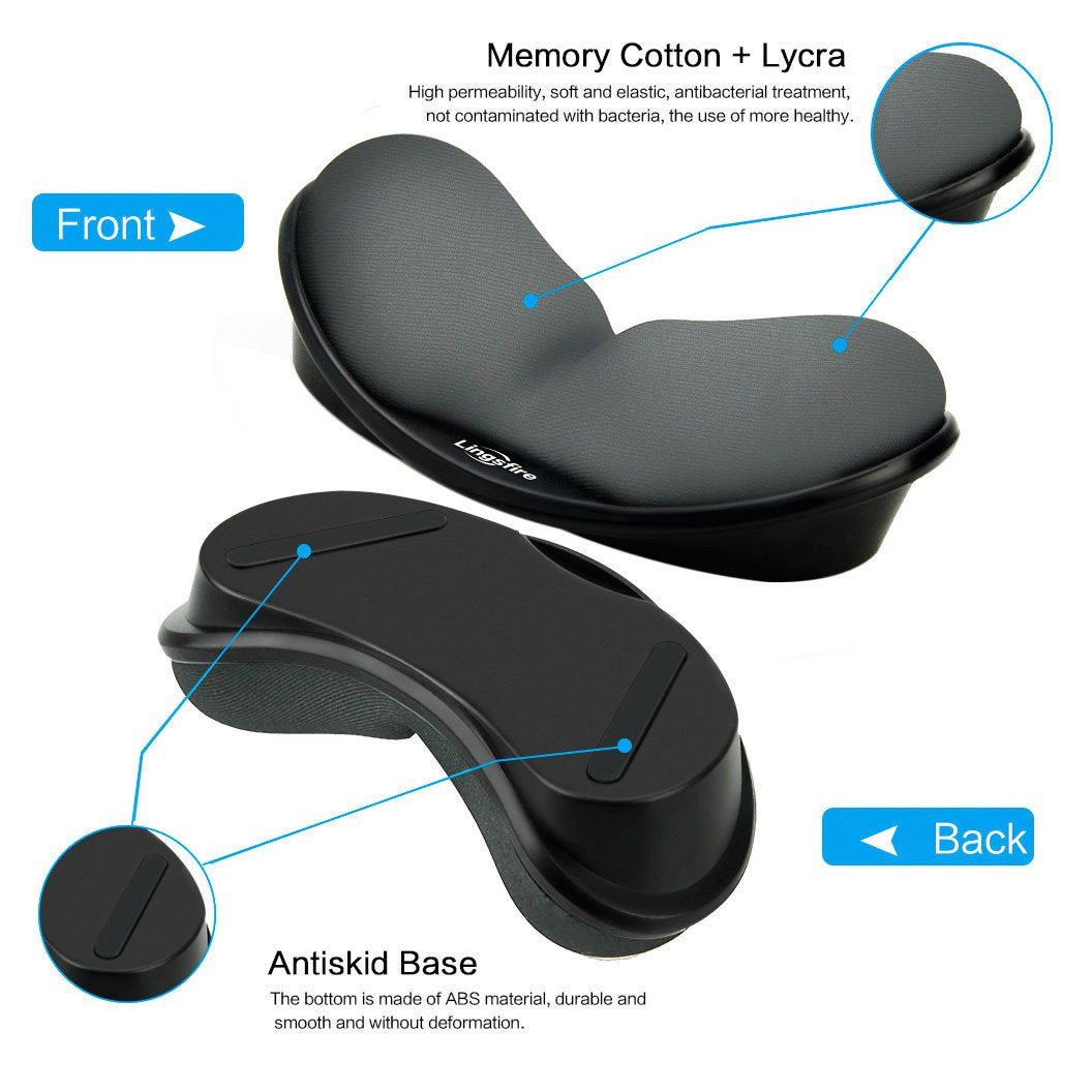 LINGSFIRE Memory Foam Mouse, Keyboard Wrist Rest Pad Anti-Skid Mousepad Support Mat for Office Computer Laptop Mac- Durable Comfortable Lightweight
