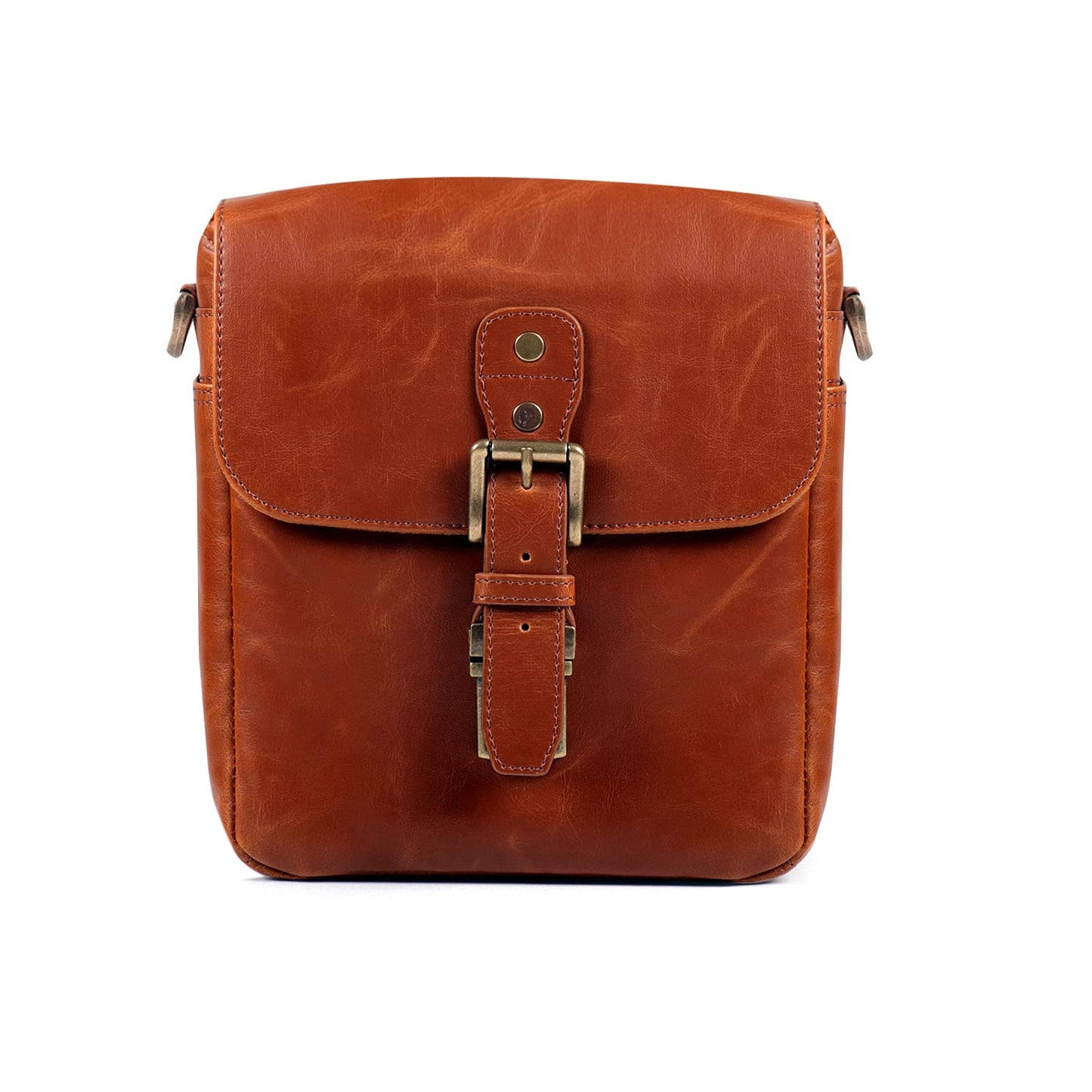 MegaGear Leather Camera Messenger Bag for Mirrorless, Instant and DSLR Cameras