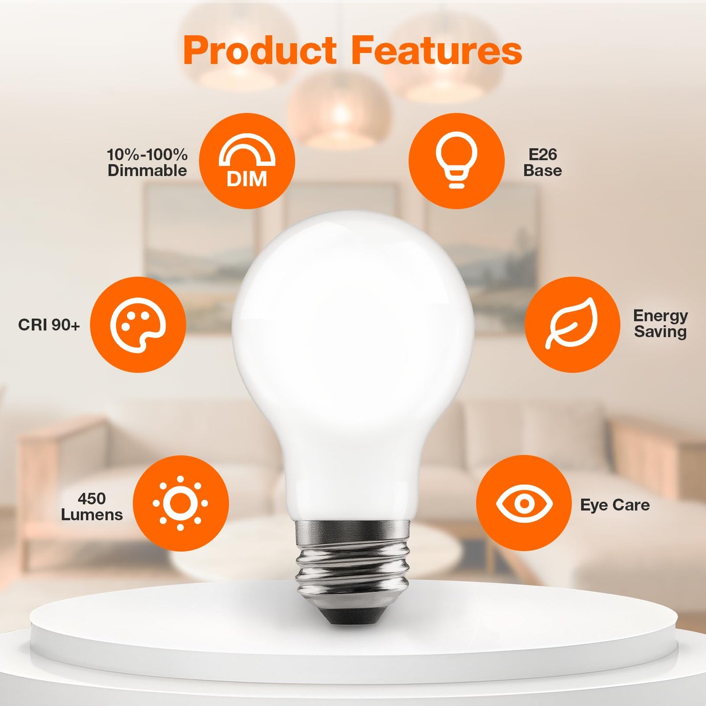 Sylvania LED TruWave Natural Series Ceiling Fan / Fixture Light Bulb, 40W A15 Soft White Medium Base, Dimmable, Frosted - 2 Pack