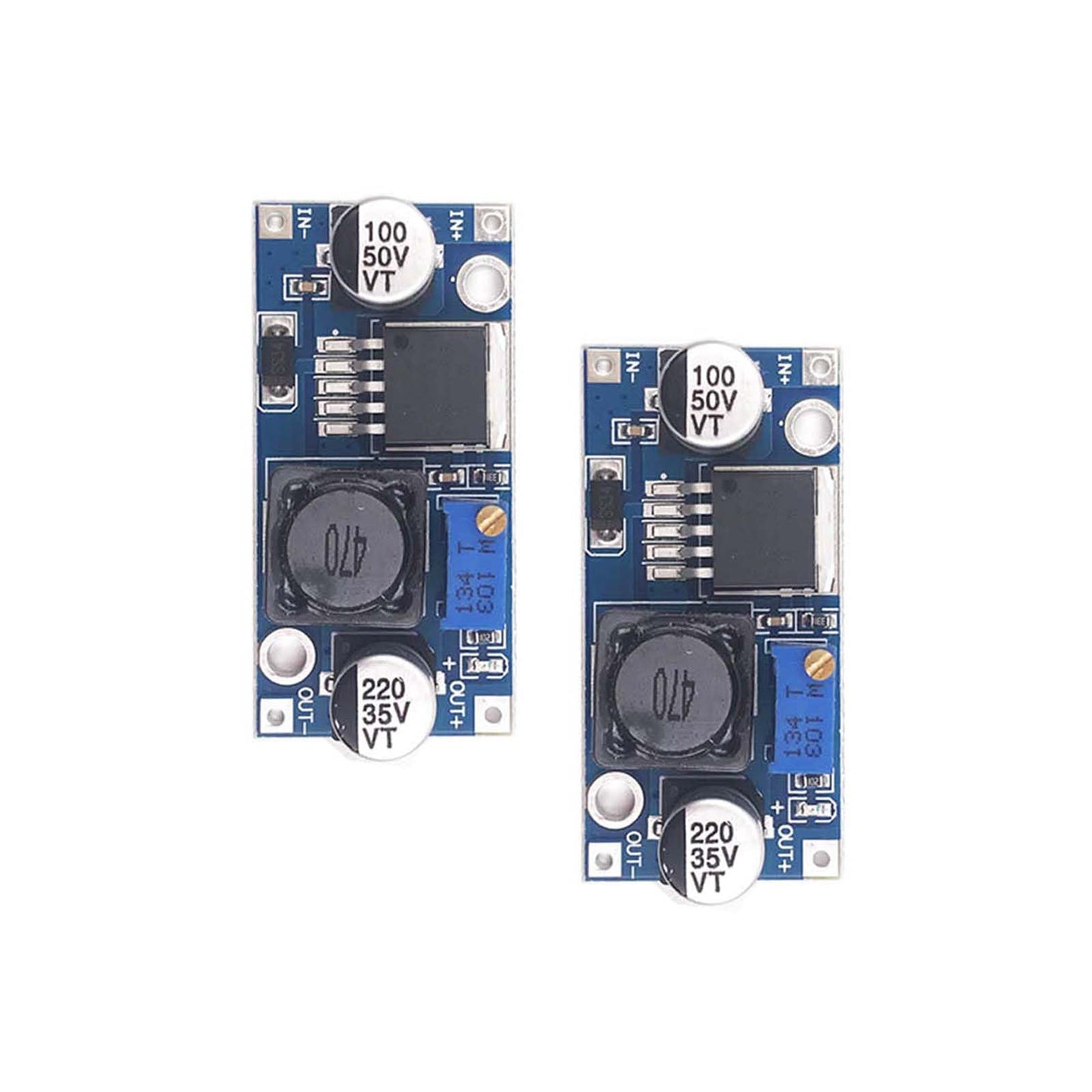 KEAcvise 2-Pack LM2596 DC-DC Buck Converter - Adjustable Step-Down Voltage Regulator 3.2V-40V Input to 1.25V-35V Output (3A Max)