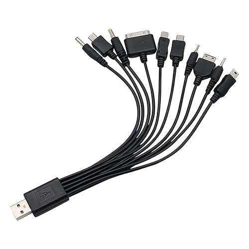 Junfamilee 1Pc 10 in 1 Universal USB Cable, Multiple Universal Charging Cables for Cell Phones Blutooth Earphone Speaker Adapter Cables, Data Cable