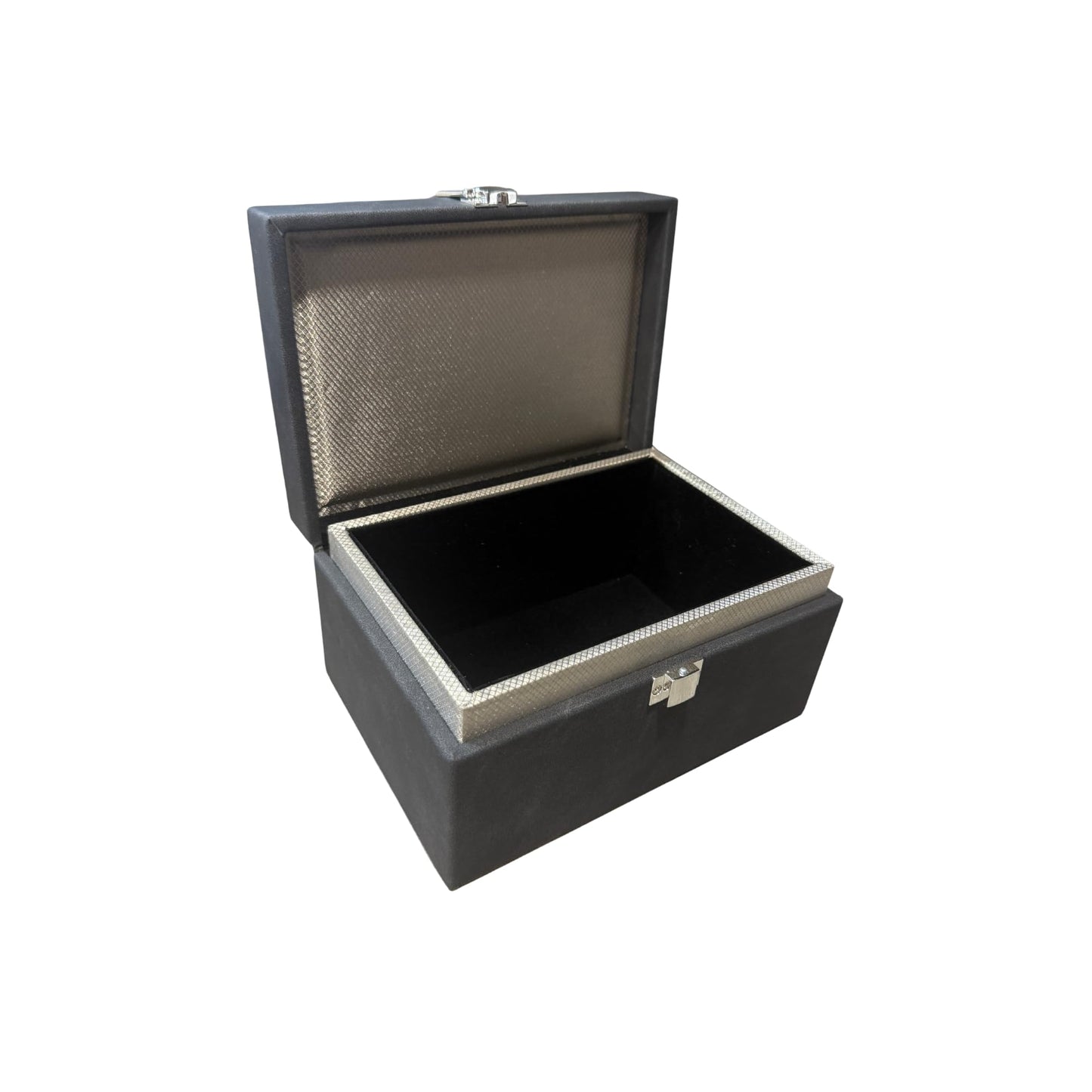 Faraday Box for Car Keys, RFID Signal Blocking Key Fob Protector, Large Capacity Suede Anti-Theft Box with Silver Buckle (Fits Multiple Keys, Phones