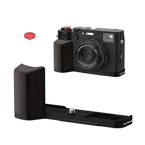 BRDRC Handle Grip for FUJIFILM X100VI, L-Shape Grip Mount with 1/4 Screw Adapter & Arca Quick Release Plate & Shutter Button for Fuji X100VI Camera