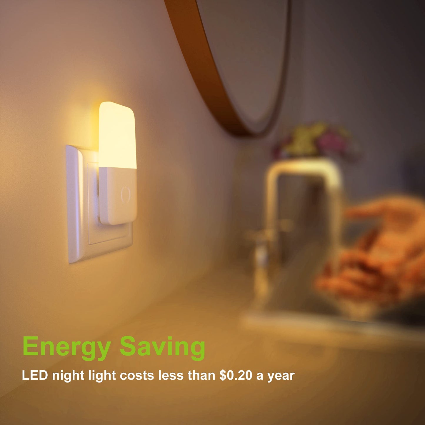 MAZ-TEK Plug in Night Light, Warm White LED Nightlights with Smart Dusk to Dawn Sensor for Kids, Nursery, Ideal for Bedroom, Bathroom,Hallway, Stairs