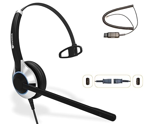TruVoice HD500 Headset with Noise Cancelling Microphone for Office/Call Center - Compatible with Avaya 1608 1616 9601 9608 9611 9611G 9620 9621 9630