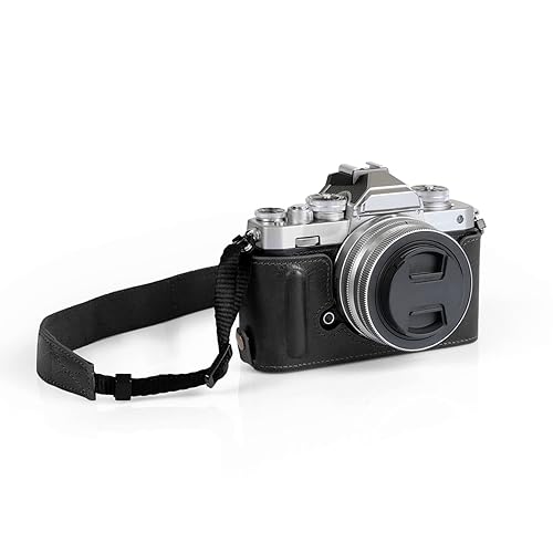 MegaGear MG2016 Ever Ready Genuine Leather Camera Half Case Compatible with Nikon Z fc (Black)