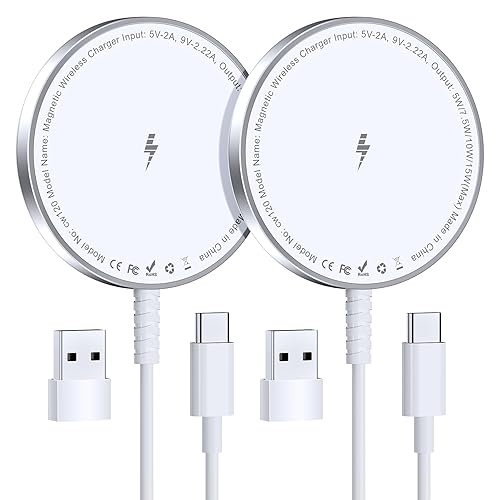 for MagSafe Charger: Magnetic Wireless Charging Pad for iPhone 17 16 15 14 13 12 Series & AirPods 4-2 Pro, Strong Magnet, Aluminum Alloy, USB-C/A