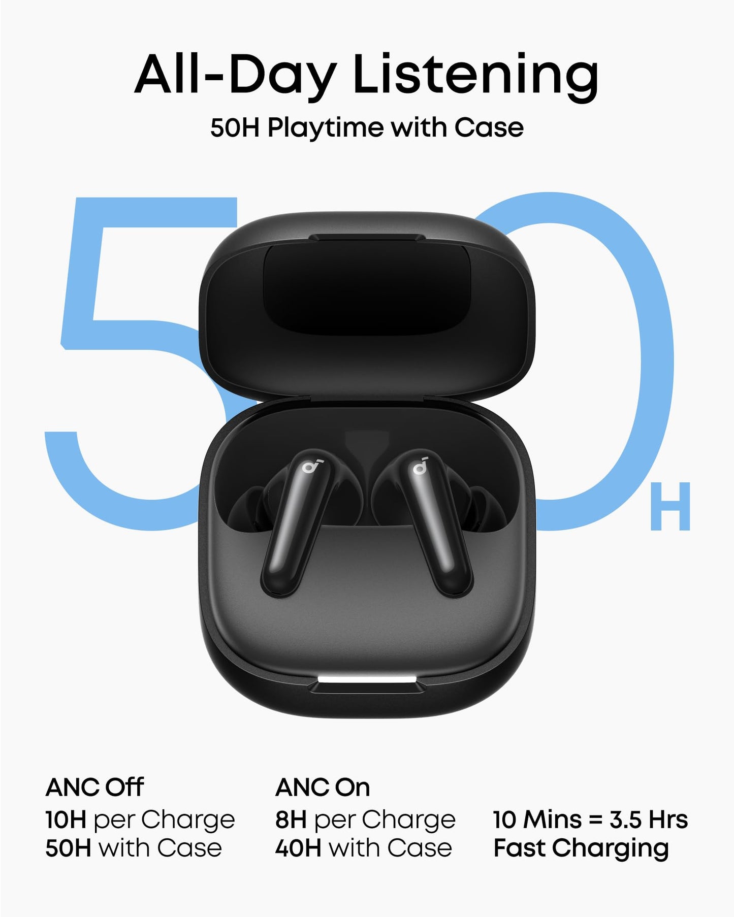 Soundcore P31i by Anker, Real-Time Adaptive Noise Cancelling, Hi-Res Sound, Translation Earbuds, 50H Playtime, Wireless Earbuds, Bluetooth Earphones