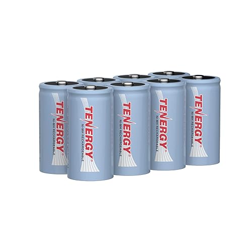 Tenergy C Size Battery 1.2V 5000mAh High Capacity NiMH Rechargeable Battery for LED Flashlights Kids Toy and More (8 pcs)
