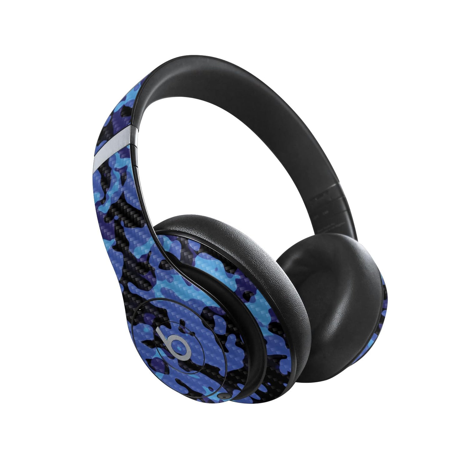 MightySkins Carbon Fiber Skin Compatible with Beats Studio Pro - Blue Modern Camo | Protective, Durable Textured Carbon Fiber Finish | Easy to Apply