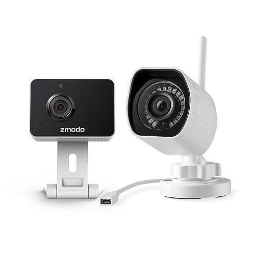 Zmodo Cameras for Home Security (Indoor & Outdoor Camera Bundle), 1080p HD, IP Camera Wireless WiFi, Motion Detection, Two-Way Talk, Night Vision
