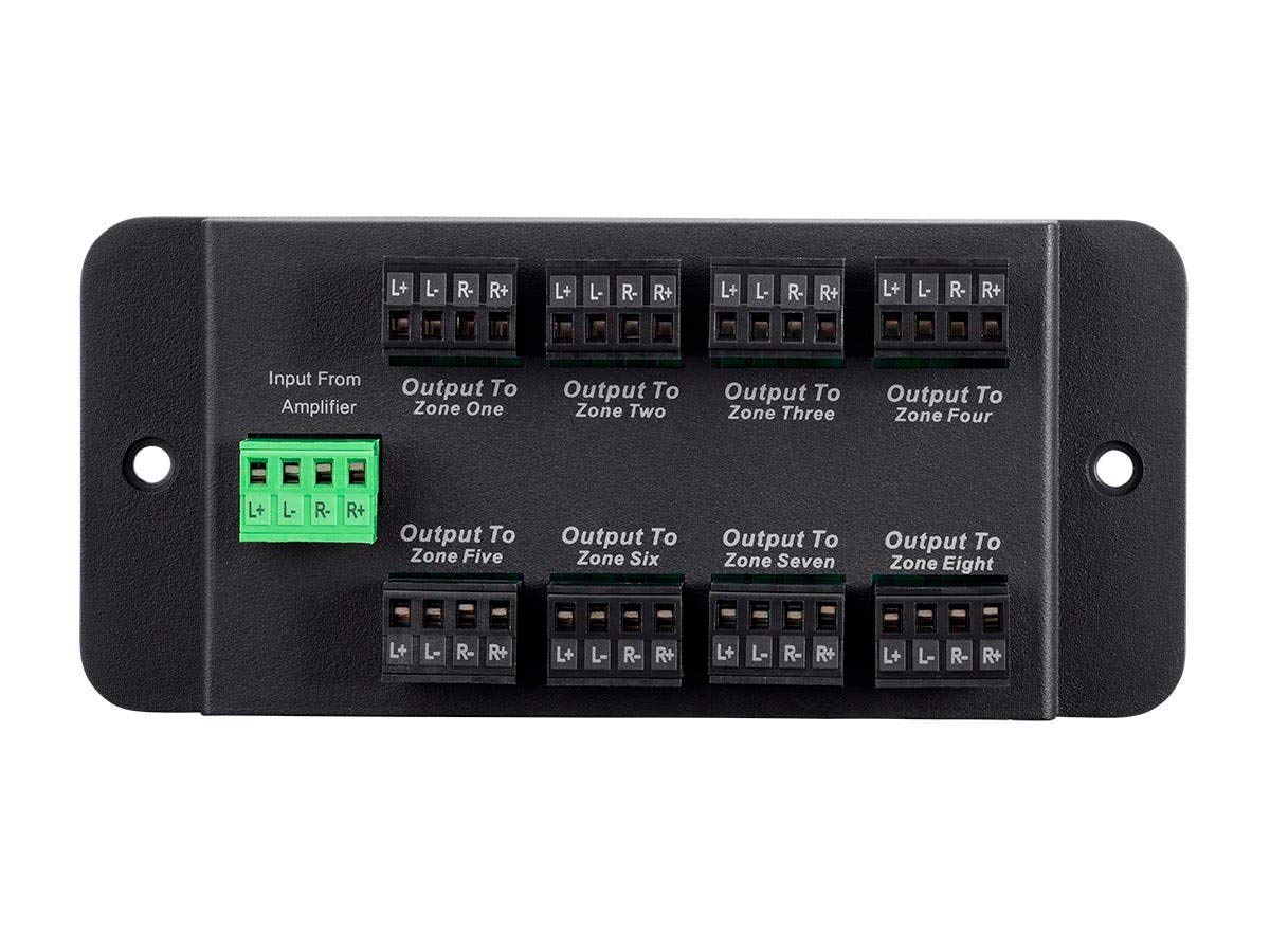 Monoprice 8 Zone Single Input Speaker Distribution Hub, Connect Up to 8 Pairs of Speakers to A Single Amplifier or Receiver, Black (138161)