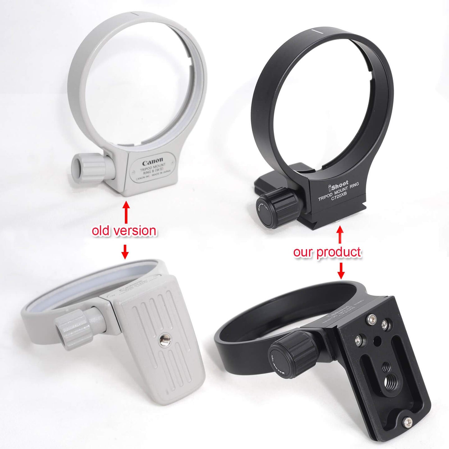 iShoot 78mm Tripod Mount Ring B(W) Lens Collar Support for Canon EF 70-200mm f/2.8L USM/is USM/is II USM/III USM, EF 100-400mm f/4.5-5.6L is USM, EF