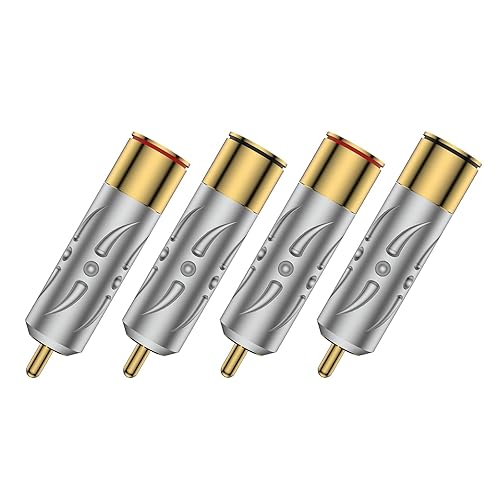 Viborg 4pcs Hi-End RCA Male Plugs Pure Copper Gold Plated Soldering RCA Jack Connectors (VR109G)
