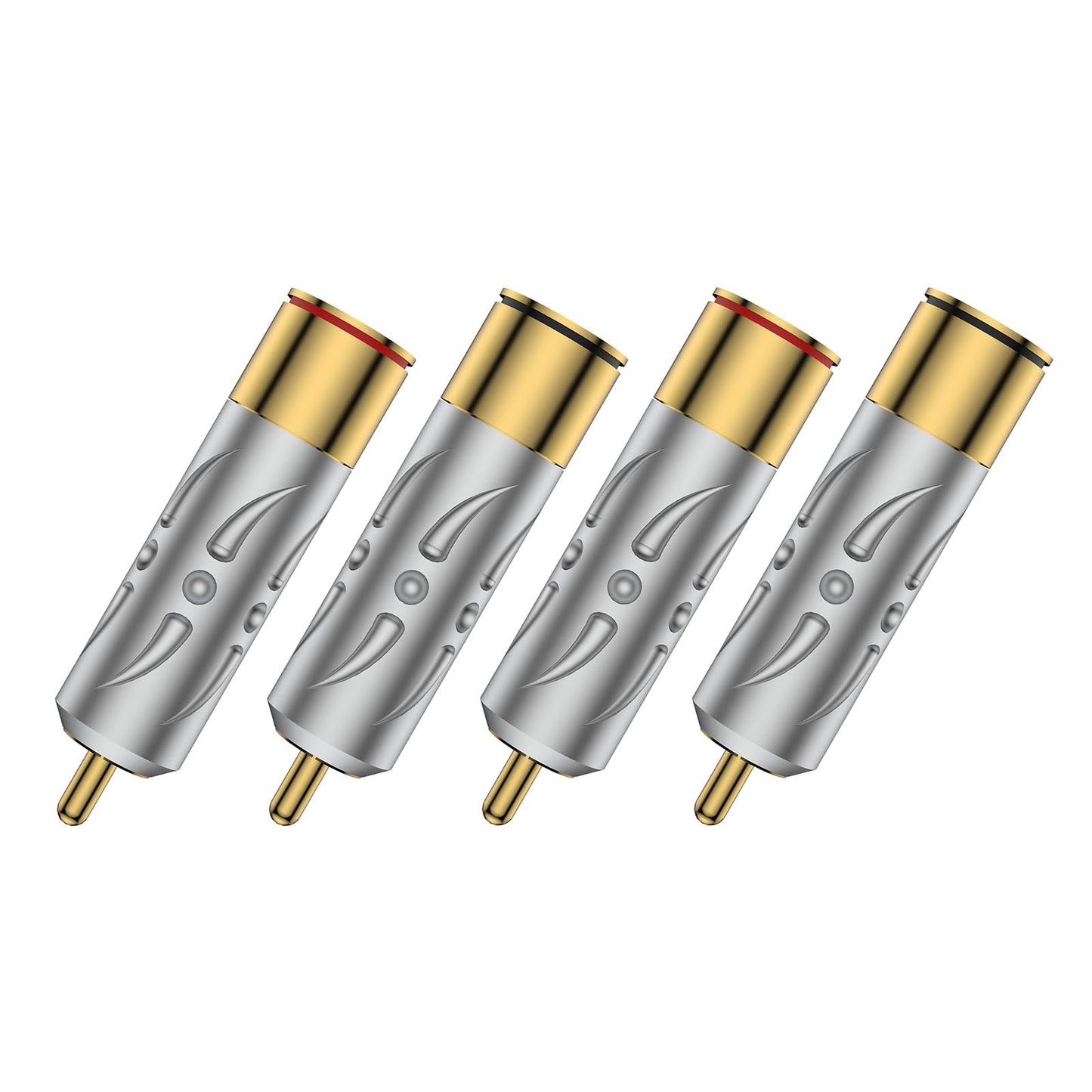Viborg 4pcs Hi-End RCA Male Plugs Pure Copper Gold Plated Soldering RCA Jack Connectors (VR109G)
