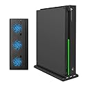 FASTSNAIL Vertical Cooling Stand Compatible with Xbox One X, Cooling Fan Stand Compatible with Xbox One X with 3 USB Ports and a Light Bar (Only