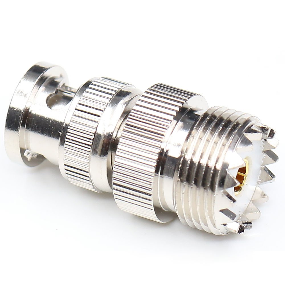 ANHAN BNC to UHF Coax Adapter, BNC Male to UHF Female Connector, PL259 Female Adapter, 2-Pack
