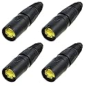 (4-Pack) Genuine Neutrik NE8MX-B-1 Ethercon Cable Connector Black Chromium Housing