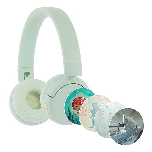 BuddyPhones POP Fun | Foldable Bluetooth Kids Headphones + Microphone, Works Wired or Wireless - SafeAudio Volume Limiting for iPhone/iPad/Tablet/PC…