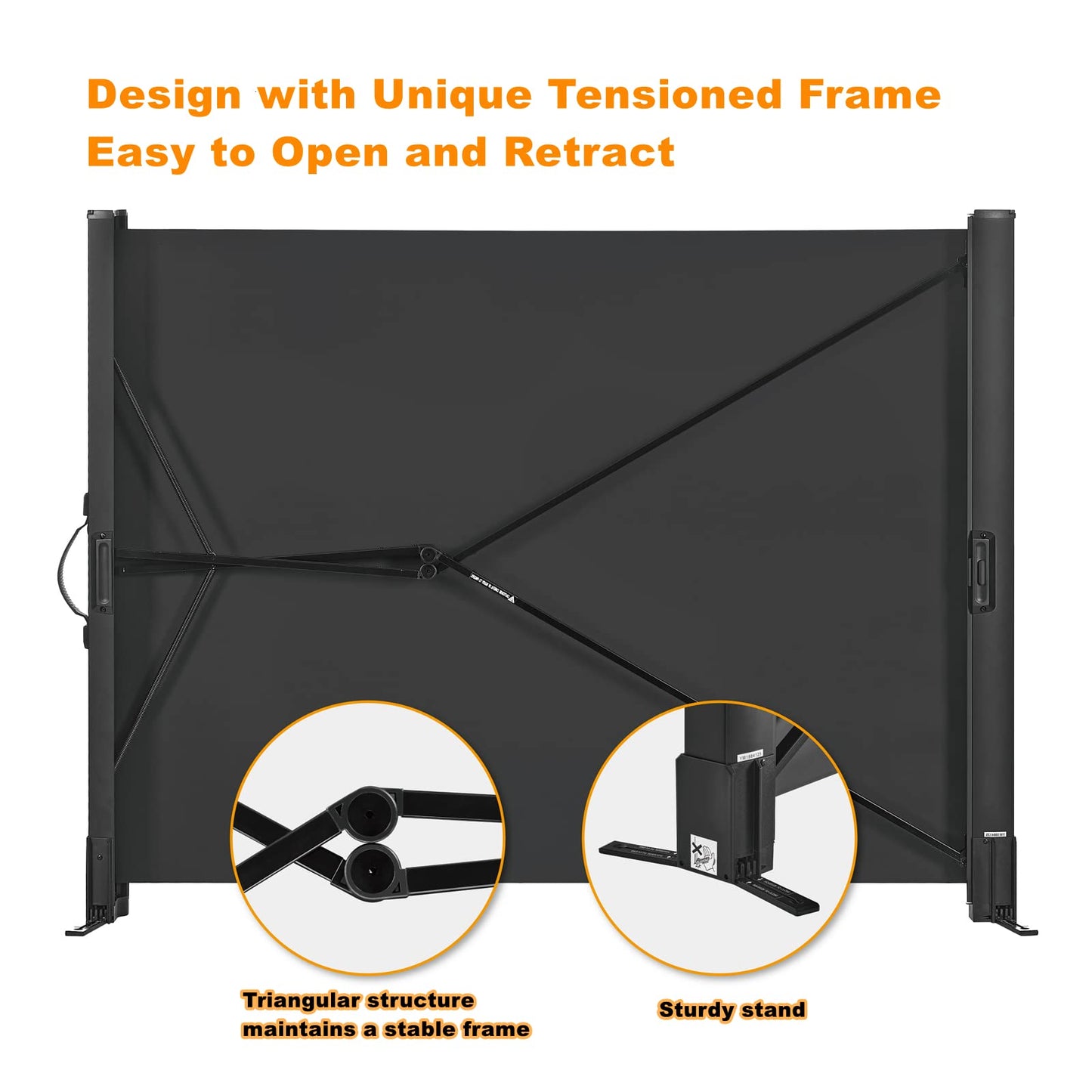 Portable Projector Screen with Stand, 50 Inch 4:3, Outdoor Projector Screen, Lightweight and Retractable, 1.2 High Gain Wrinkle-Free Video Projection