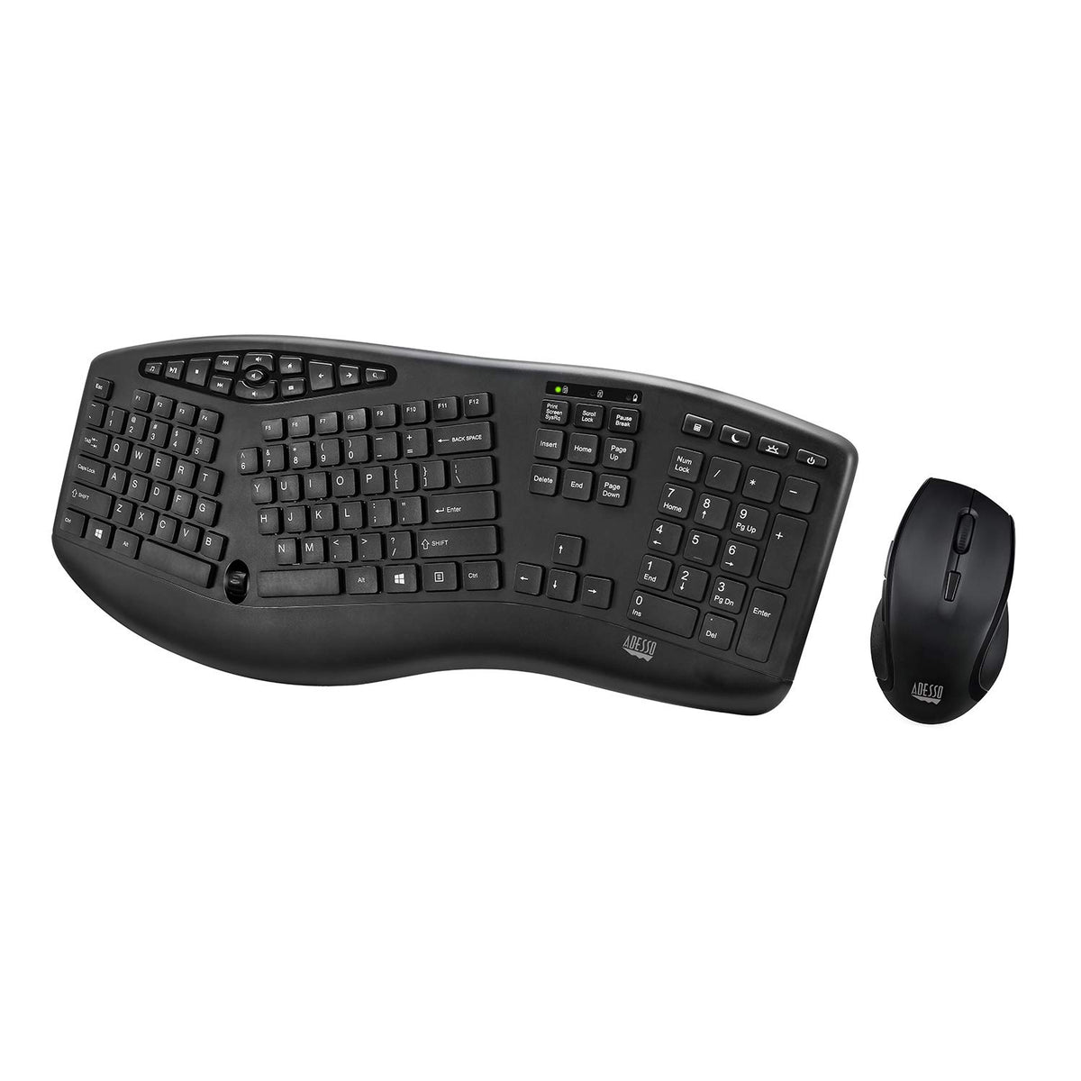 Adesso WKB-1600CB TruForm Wireless Ergonomic Keyboard & Optical Mouse Combo