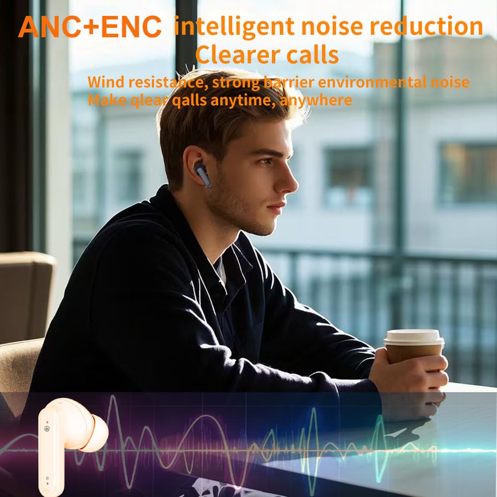 UMEGET LCD Full Screen Touching Earbuds Wireless 5.4 Bluetooth Headphone Screen Touching Earphones Calling ENC Active Noise Cancelling,in Ear Screen…