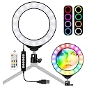 Vivitar Vlog Essentials 10 Inch Full Color RGB LED Ring Light 360° Rotation with Phone Cradle Remote and Tripod (RLRGB10-RLK)