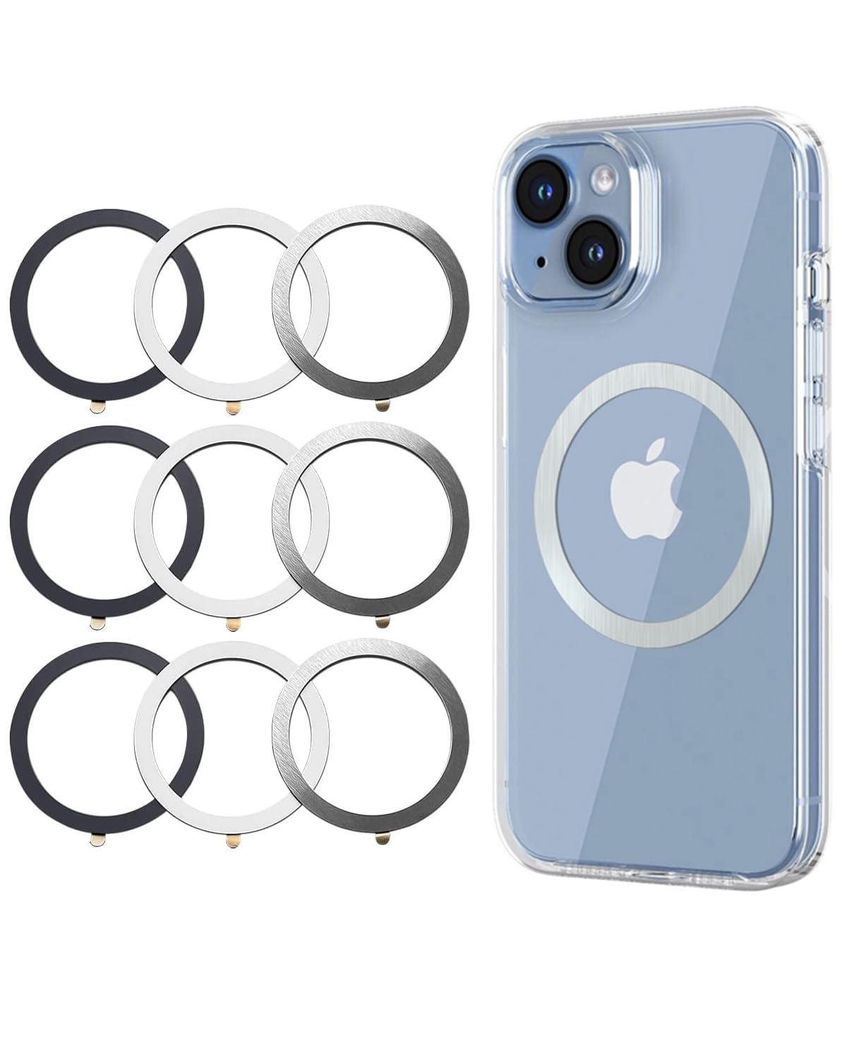 KALAPOP for MagSafe Sticker,MagSafe Ring Magnet,Magnetic Wireless Charger Conversion Kit,Compatible with iPhone 16/15/14/13/12/11, Galaxy S23/S22/S21
