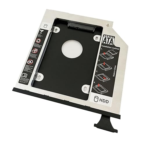 DY-tech 2.5" 9.5mm SATA 2nd HDD SSD Hard Drive Caddy Frame Tray for DELL Latitude E6400 E6500 E6410 E6510; DELL Precision M2400 M4400 M4500