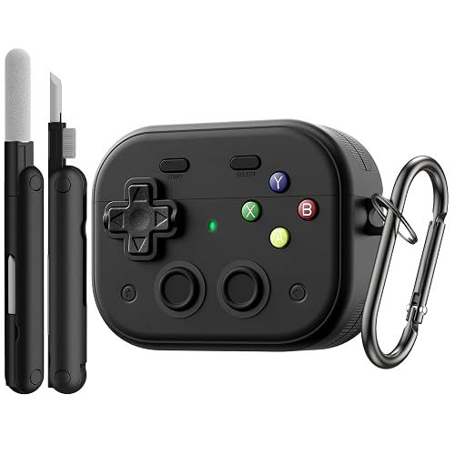 TiMOVO Case for AirPods Pro 3 (2025) with Secure Lock Clip, Hard Shell Game Console Design Shockproof Protective Cover for Apple AirPod Pro 3rd