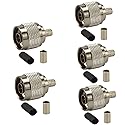 RFIOTASY N Type Male Plug Connector Crimp for RG8X RG-8X LMR240 and Mini-8 Cable Pack-5