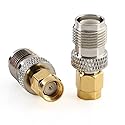 DHT Electronics 2PCS RF coaxial Coax Adapter RP-SMA Male to RP-TNC Female