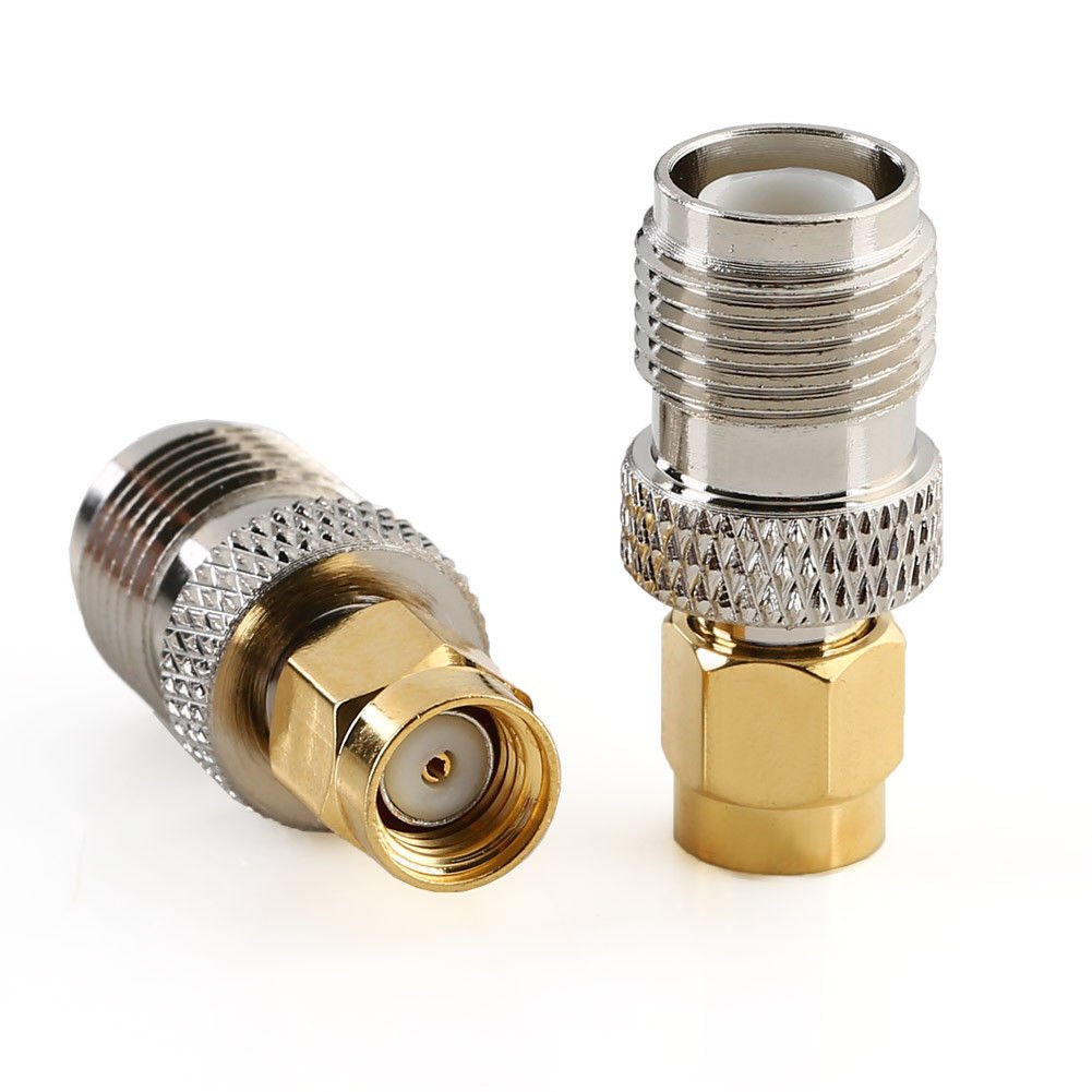 DHT Electronics 2PCS RF coaxial Coax Adapter RP-SMA Male to RP-TNC Female