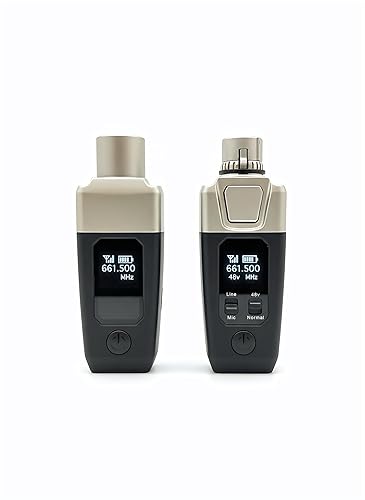AirSync Wireless XLR Transmitter Receiver System- Dynamic & Condenser Microphones, 150ft Range, Triple Click Mute, 8Hr Battery, 13 Systems