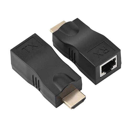 Zerone RJ45 to 1.4 Network Cable Extender, 30m Over Cat 5e/6 Ethernet LAN RJ45 Converter Repeater Support 3D 4K for HDTV STB