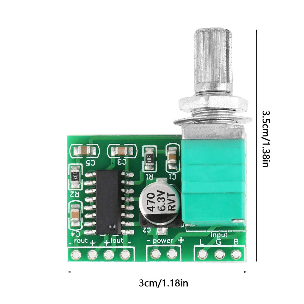 Digital Audio Amplifier Board PAM8403, 5V DC, 3W x 2 Output, Mini Size 3.5 x 3cm, 4 Pack