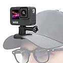 SUREWO Baseball Hat Clip Mount Baseball Cap Clamp Quick Release Mount Compatible with GoPro Hero 13 12 11 10 9 8 7 6 5 Black,DJI Osmo Action 6/5