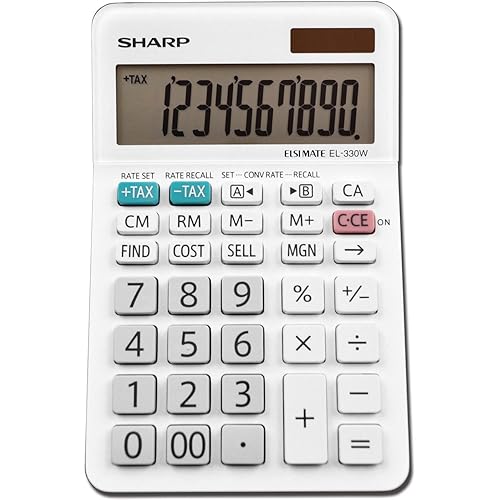 Sharp EL330WB EL-330WB Desktop Calculator, 10-Digit LCD (SHREL330WB)
