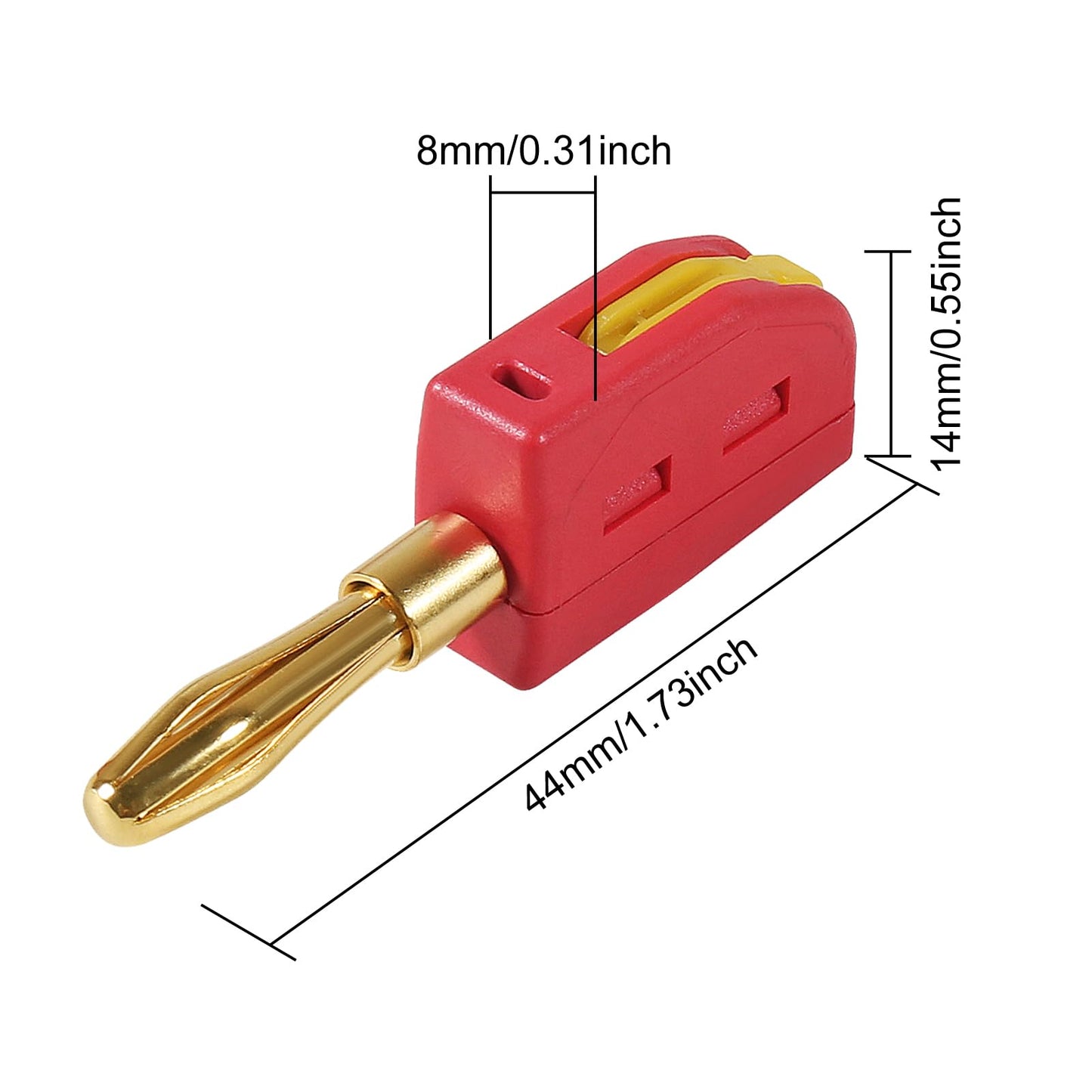20Pcs 4mm Banana Plug Quick Connect Speaker Wire Connectors 32A 250V, Insulated Banana Sockets for Home Theater Audio -Red Black
