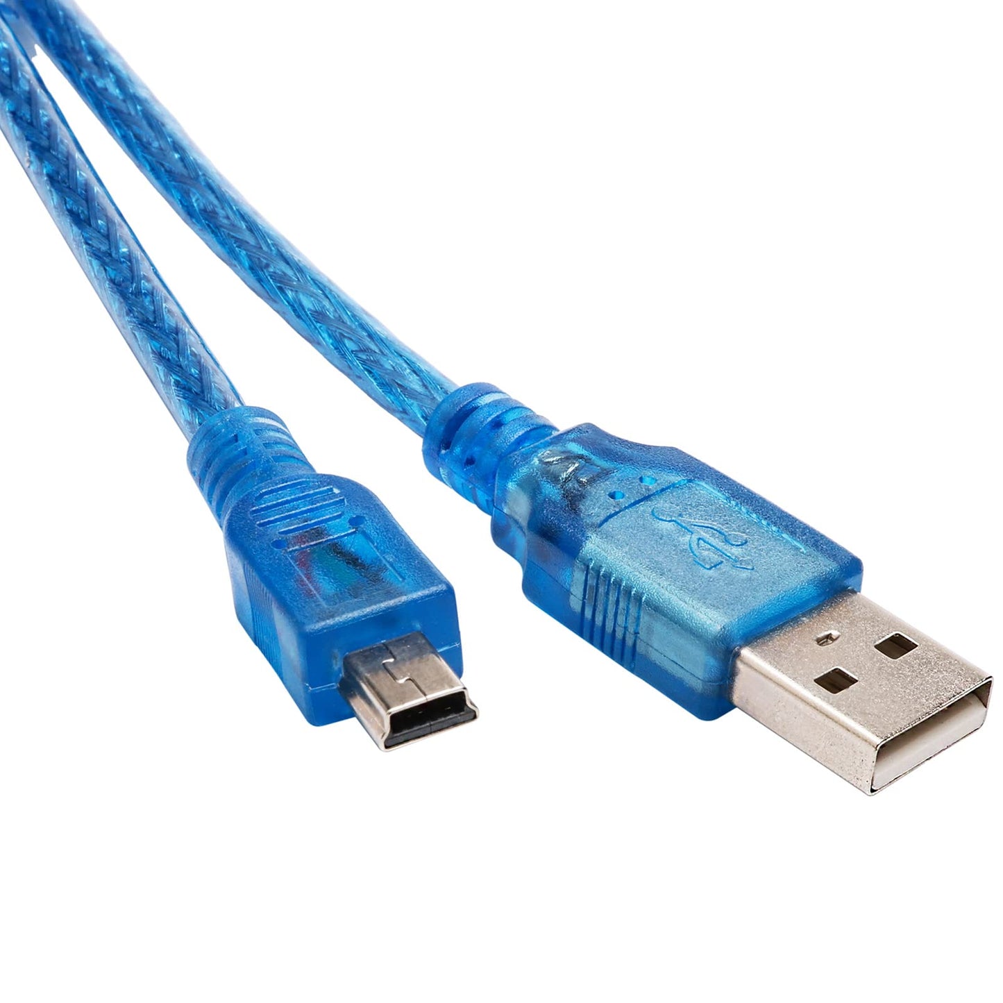 JIUWU Blue Short USB 2.0 A Male to Mini 5Pin B Male Data Charging Cable 30cm